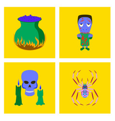 Assembly Flat Potion Cauldron Zombie Men Spider