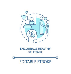 Encourage Healthy Self-talk Turquoise Concept Icon