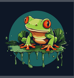 Frog In The Water Of A Cartoon Character