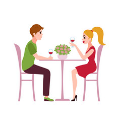 Happy Romantic Couple In Restaurant Man