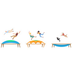 People And Pet Jumping Trampoline Scene