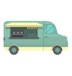 Coffee Truck Icon Cartoon Street Market