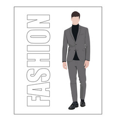 Fashion Guy In Stylish Clothes In Flat Style