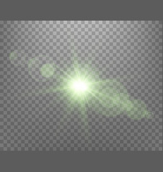 Green Sunlight Lens Flare Sun Flash With Rays