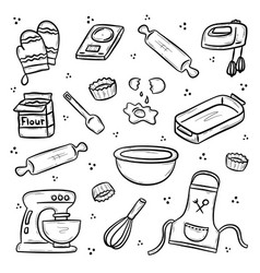 Hand Drawn Kitchen Utensils For Baking