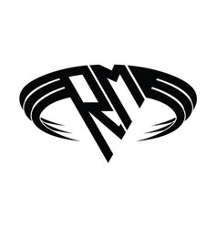 Rm Logo Letter Monogram With Triangle Slice