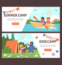 Set Of Website Banner Templates About Children At