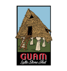 Traditional Guam Island Latte Stone Hut