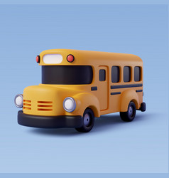 3d Of Yellow School Bus Back To School Concept