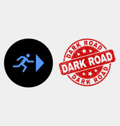 Exit Person Icon And Distress Dark Road