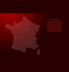 France Map From Red Pattern Slanted Parallel