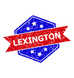 Hexagonal Bicolor Lexington Rubber Stamp