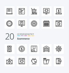 20 Ecommerce Line Icon Pack Like Warehouse Garage