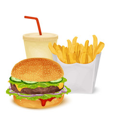 Fingerchips and burger Royalty Free Vector Image