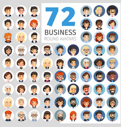 Flat businessmen round avatars big collection vector