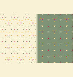 Heart Cute Baby Seamless Patterns Set Of 2