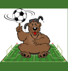 Russian Bear In Football Stadium