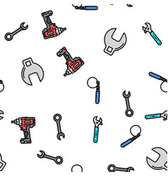 Wrench Tool Spanner Repair Seamless Pattern