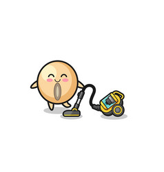 Cute Soy Bean Holding Vacuum Cleaner