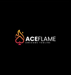 Logo Spade Flame Gradient Line Art Style