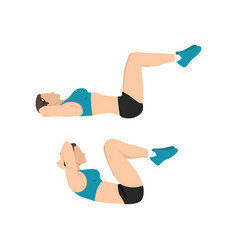 Woman Doing Double Crunches Exercise