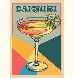 Daiquiri Cocktail Retro Poster Print Art