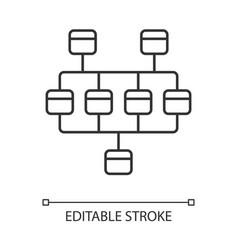 Network Diagram Linear Icon Cluster Diagram