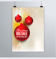 Poster Snowflakes With Red Discount Christmas