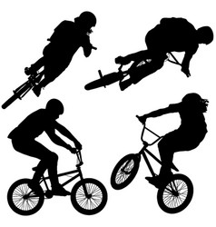 Bmx Bike Riders On White Background