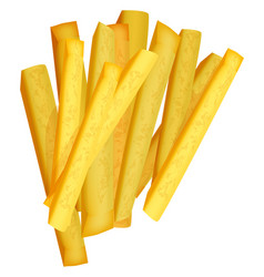 French Fries Snack Realistic Roasted Potato Sticks