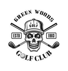 Golf Emblem With Skull In Hat