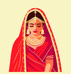 Indian Bride In Red Wedding Dress