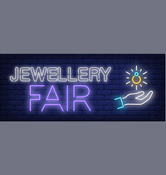 Jewellery Fair Neon Text With Hand And Ring