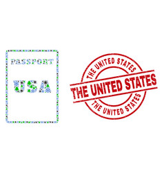 United States Textured Stamp Seal And Usa