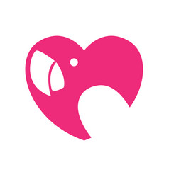 Love Bird Heart Icon Logo