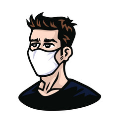 Man In Face Mask Line Drawing Icon