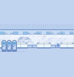 Modern Airport Terminal Corridor Flat