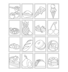 Pack Food And Fruits Coloring Pages