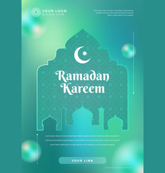 Poster Ramadan Glass Morph Green Background