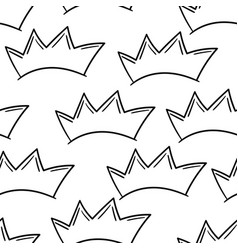 Seamless Pattern With Crown Black And White