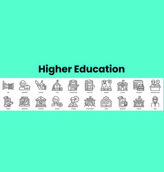 Set Of Higher Education Icons Linear Style Icon