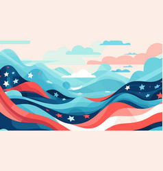 Abstract Flat Background With Usa Flag