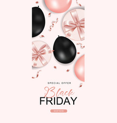 Black Friday Vertical Sale Banner With Realistic