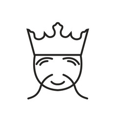 Cartoon King Crown Line Icon Logo