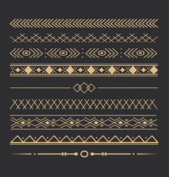 Set Tribal Golden Ethnic Arrow Dividers Native