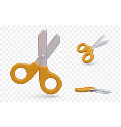 3d Scissors With Yellow Plastic Handles