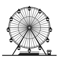 Amusement Park Ferris Big Wheel Black Silhouette