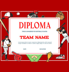 Baseball Diploma Sport Team Award Certificate