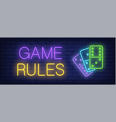 Game Rules Neon Sign