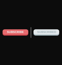 Subscribe Button Subscribed With Red Bell On Dark